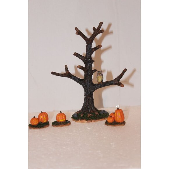 Lemax Spooky Town - Tree with Pumpkins, set of 4 - Picture 2 of 5